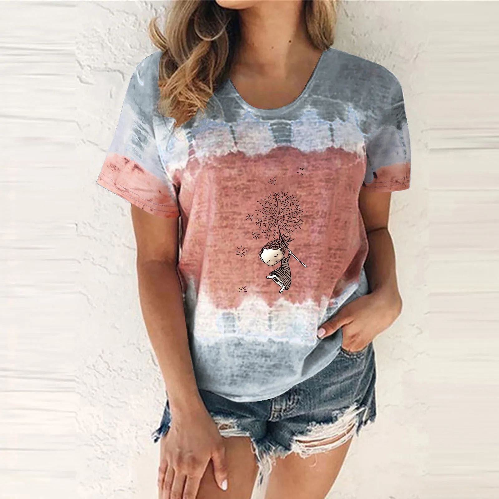 

Women Summer V Neck Tshirt Tops Casual Trendy Loose Fit Tunic Tees Ladies Sexy Short Sleeve Comfy Blouses Ladies Cotton Shirts