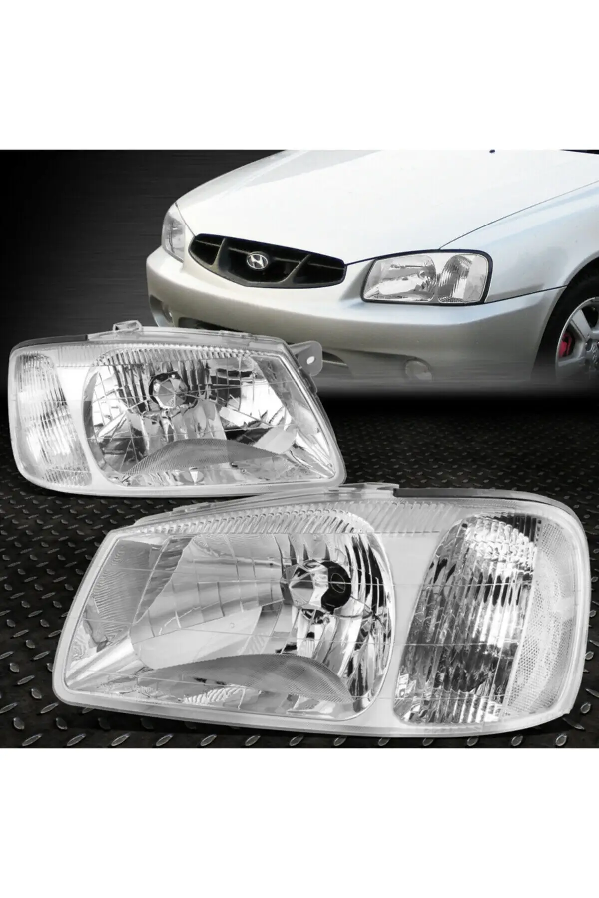 

Headlight Right + Left Headlight Assembly for Hyundai Accent Millennium Case 2000--2002