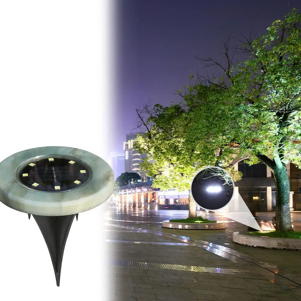 

4pcs 8LED Garden Courtyard Ground Light Spotlight Landscape Decorative Lamps Imitation Marble Solar Waterproof Lawn Lights