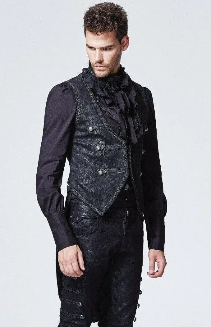 Мужской жилет в стиле Панк Rave черный готический стимпанк викторианская модель -