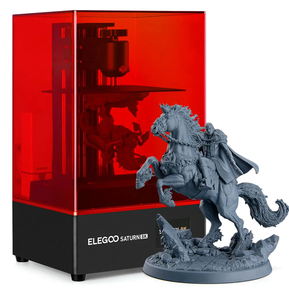 ELEGOO Saturn 8K MSLA 3D-принтер, УФ-полимер фотоотверждающий принтер с 10 ''8K монохромной ЖК-матрицей UV источник светильник, 219x123x210mm - купить по выгодной цене - Апрельский топ товаров с Али
