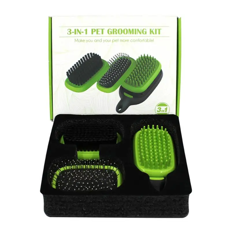 

Щетка для вычесывания 3 в 1, профессиональная фотосессия для длинных и коротких шерсти, многофункциональные товары для домашних животных со съемным
