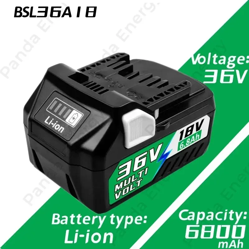 Аккумулятор Li-ion 6.8Ач 18В36В MultiVolt для замены Hitachi HiKOKI Metabo HPT BSL36A18 BSL36B18 для беспроводных электроинструментов с LED-индикатором (art.: 3920db8d14976) - 3920db8d14976