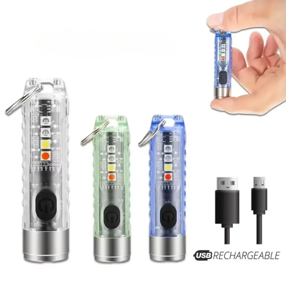 Фото Мини-фонарик-брелок с УФ-светом, USB-перезаряжаемый, магнитный, многофункциональный, портативный, для экстренных ситуаций и кемпинга №4