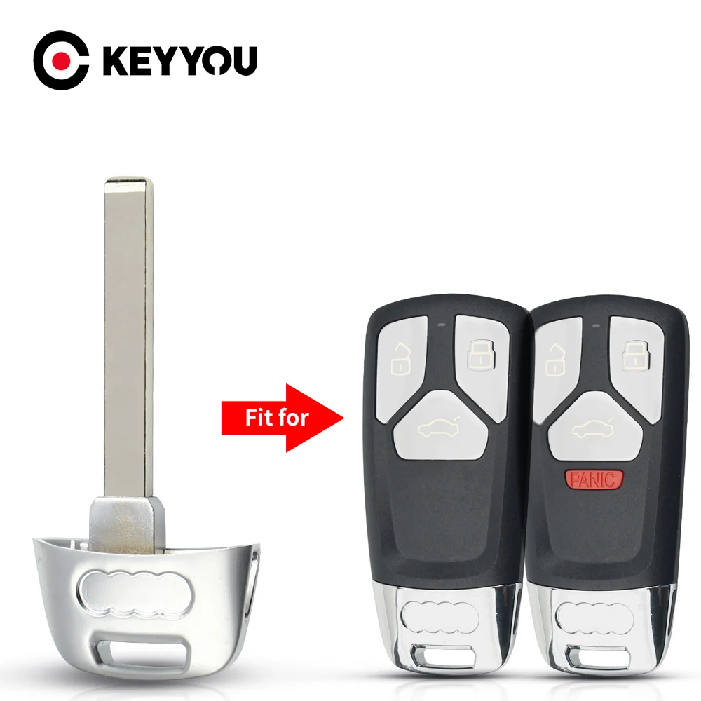 

KEYYOU 1 шт. новый аварийный автомобильный ключ с дистанционным управлением, заготовка лезвия для Audi A4 A5 Q7 SQ7 2017 2018/TT 2016-2018, умная вставка, маленький ключ