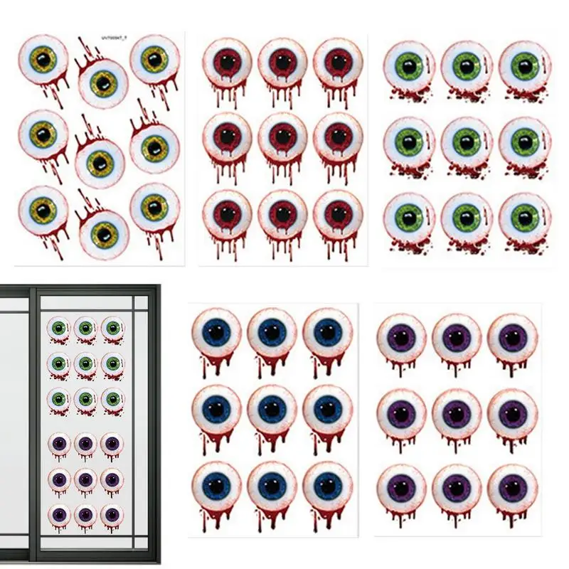 

Scary Eyeball Stickers 45pcs Horror Eyeball Decals For Halloween Waterproof Horror Decals Back Adhesive Decorative Stickers For
