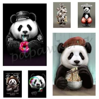 cute panda 5d diamond paintings animal kit mosaic art black and white full diamond embroidery cartoon cross stitch 3d home decor