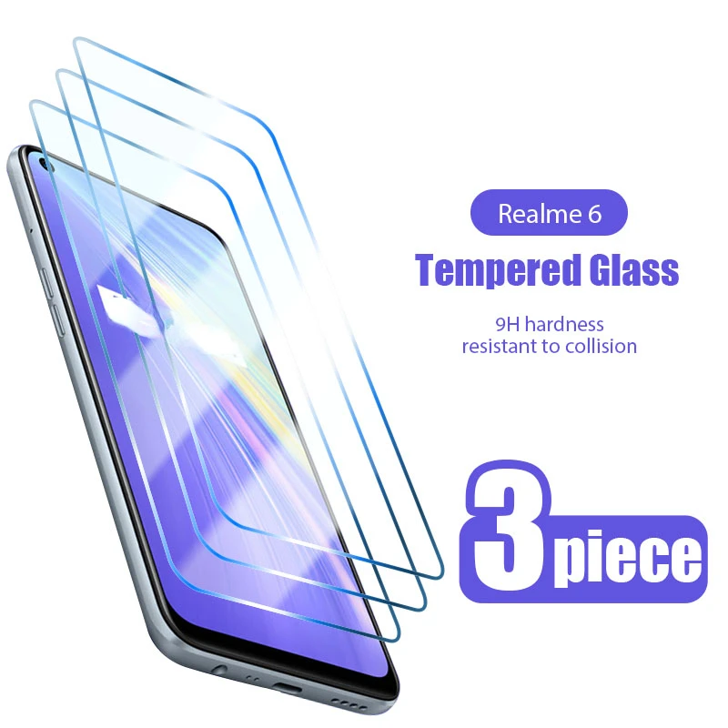 

3PCS Tempered Glass For Realme 8 7 Q3 6 Pro 8 8i 7 Screen Protector For Realme C21 C25s C21y C11 C3 GT Neo 2T Narzo 30 30A Glass