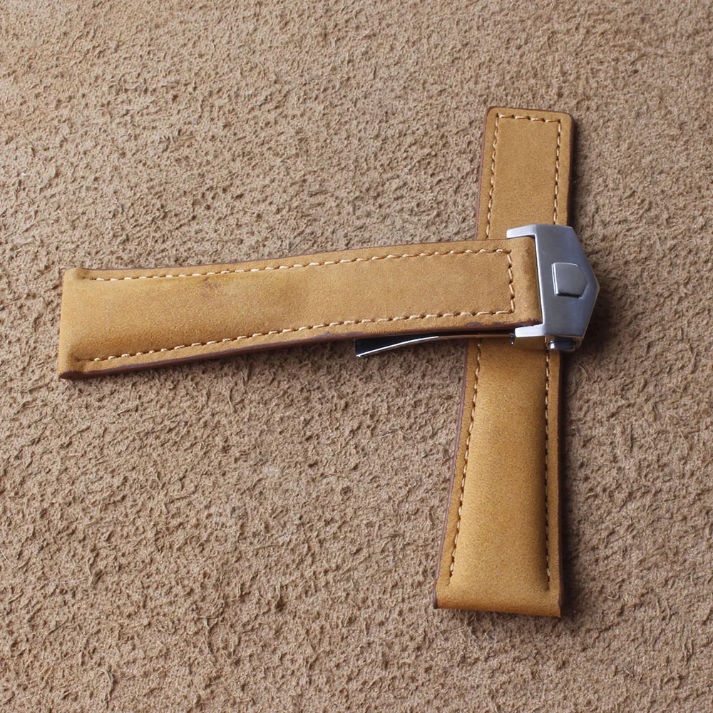 

Bracelet Suitable for Tag heuer watch strap Smooth Calfskin Leather Watchband 20MM 22MM Retro Style Soft Bracelet Folding buckle