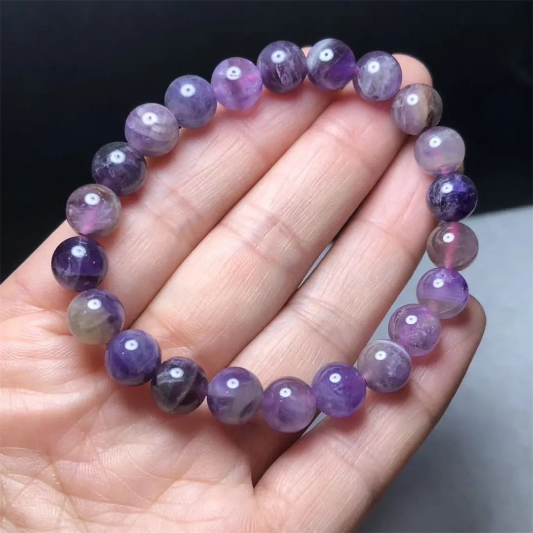 

8 мм натуральный фиолетовый ауралит 23 браслет для женщин и мужчин подарок на богатство красивые хрустальные круглые бусины камень ювелирны...