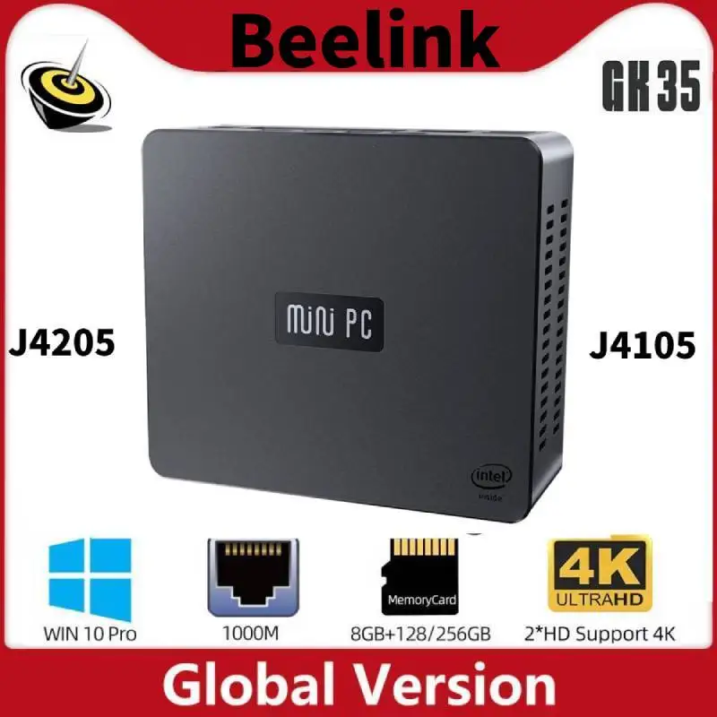 Intel Apollo Lake Celeron J4205 J4105 Windows 10 Pro Mini PC 8GB RAM 128GB 256GB ROM SSD 2.4&5.8G Dual Wifi BT 1000M LAN Desktop