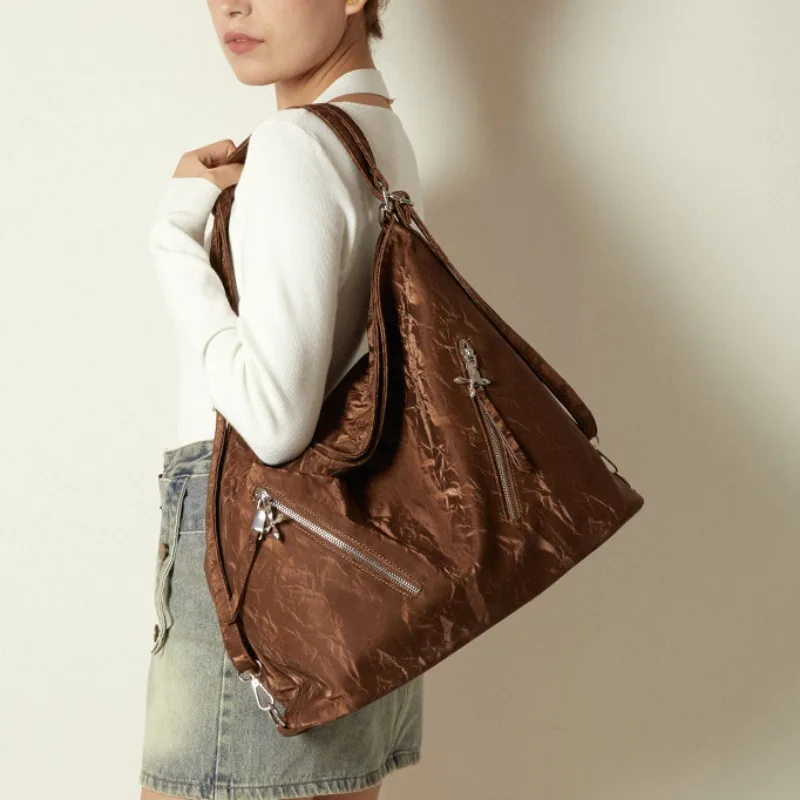 

Популярная вместительная сумка-тоут 3way 2023, модные трендовые осенние сумки через плечо для женщин, однотонная универсальная сумка через плечо, Bolso