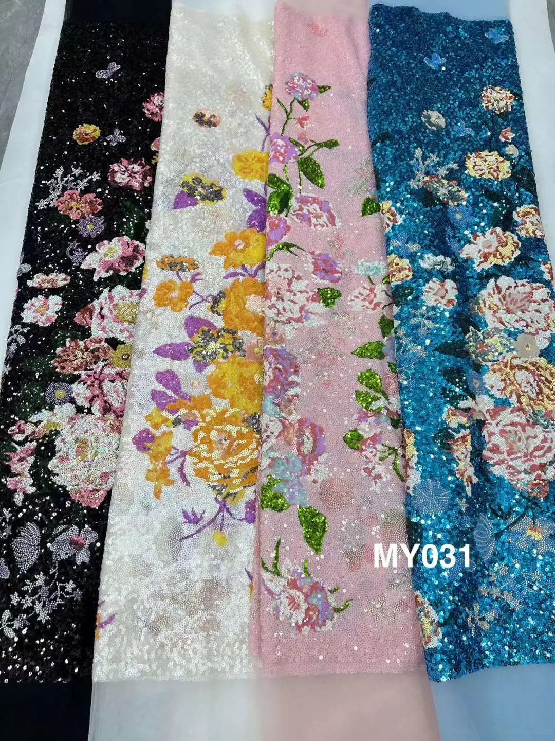 Роскошная африканская кружевная ткань с тяжелыми бусинами высокое качество 5