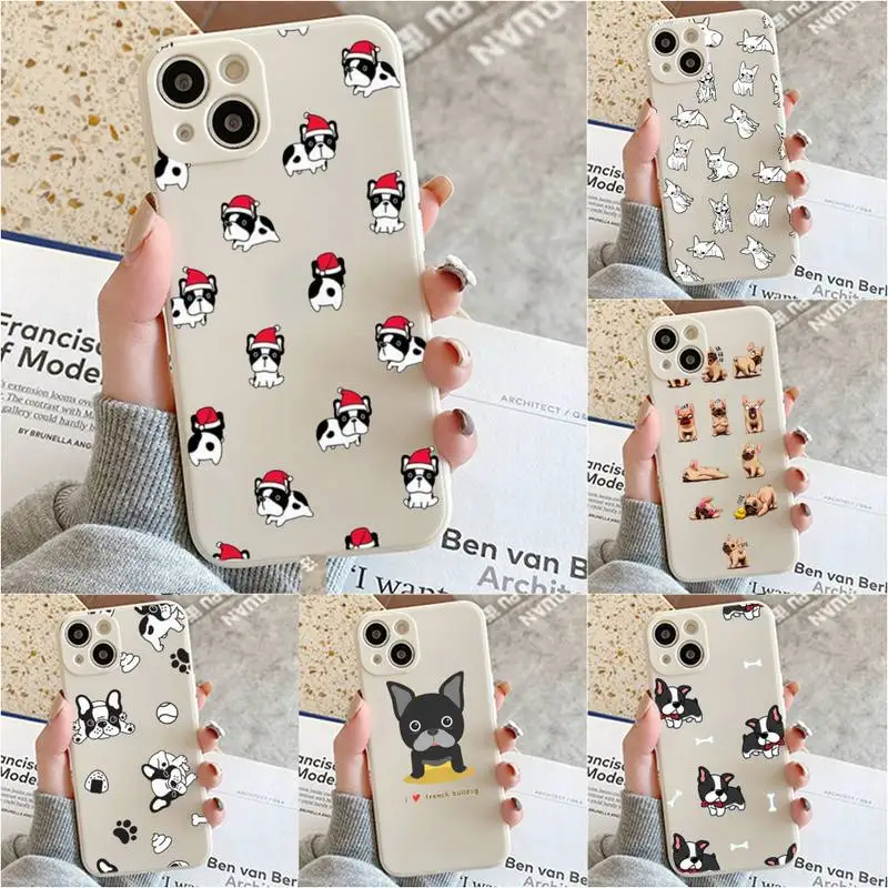 

Cute Cartoon Bulldog Phone Case For Iphone 7 8 Plus X Xr Xs 11 12 13 Se2020 Mini Mobile Iphones 14 Pro Max Case