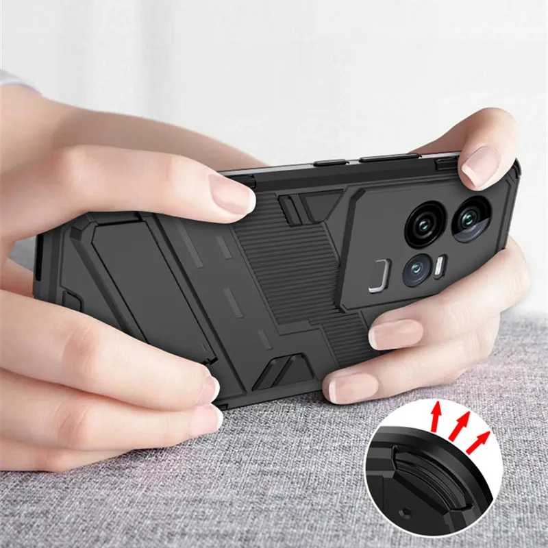 For Vivo IQOO 11 Case 6.78 inch Punk Stlye Shockproof Rubber Hard Armor Bracket Bumper For Vivo IQOO 11 Cover Case IQOO 11 Pro