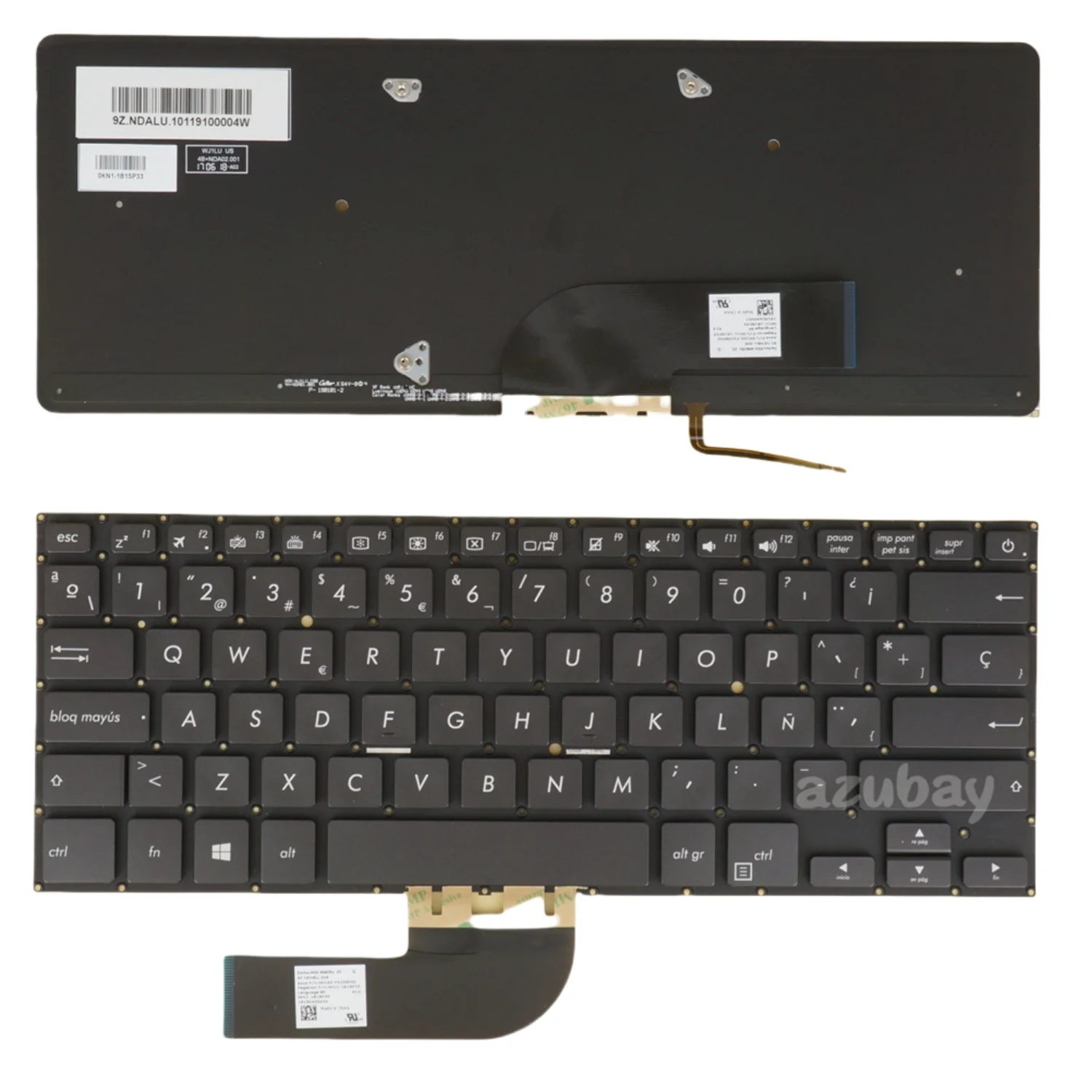 Фото Испанская клавиатура для ноутбука Asus Nsk-Wm2Bu 9Z.Nembu.20S 0Knx0-F623Sp00 0Kn1-1B1Sp33 0Knx0-F623La00 0Kn1-1B1La33, Asuspro B9440Fa, с подсветкой №1
