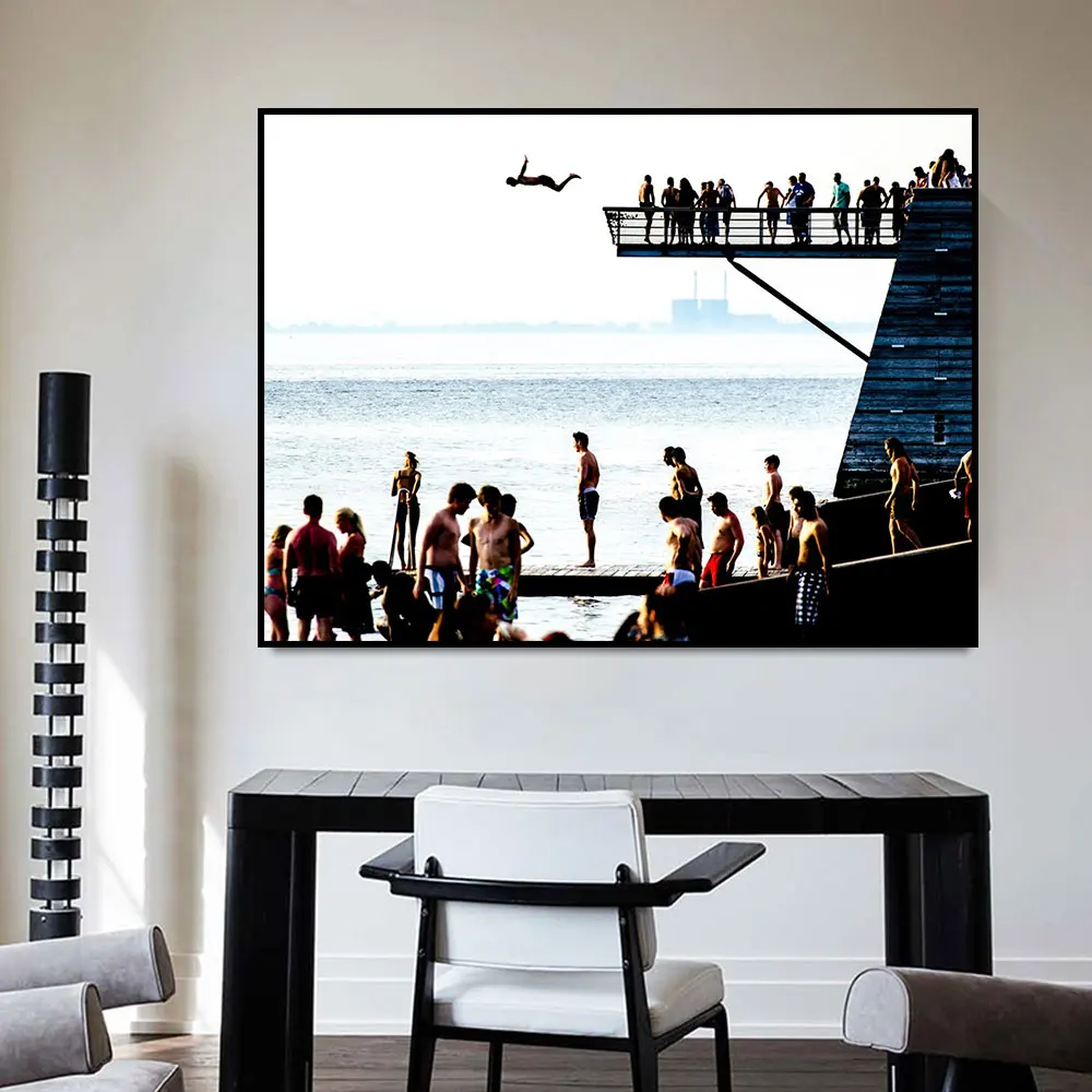 Картина на холсте с реалистичной жизнью для погружения пляж