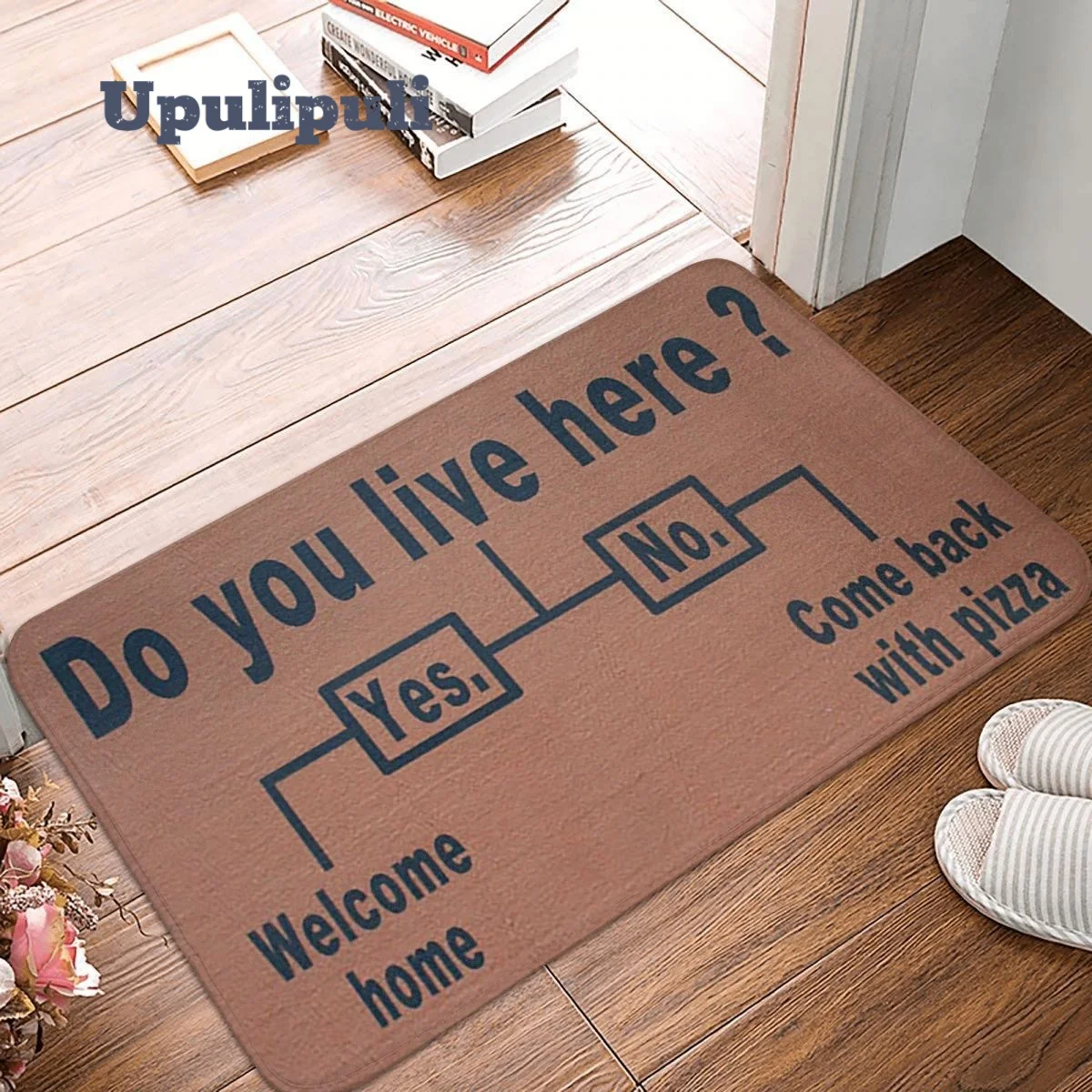 

Funny Choice Doormat Flannel Rug Non-Slip Do You Live Here Welcome Mats for Living Room Kitchen Printed Bathtub Shower Mats