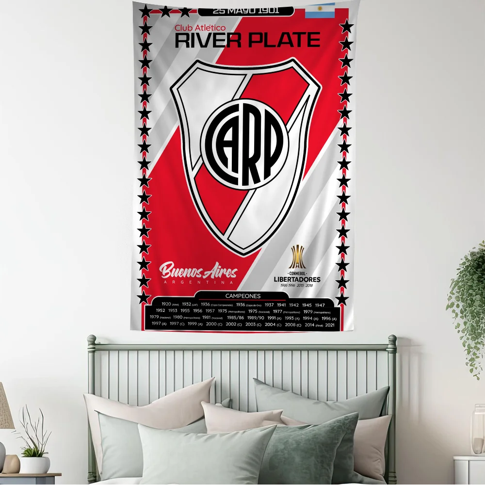 Футбольная команда R-River Тарелка Красочный гобелен Настенный хиппи Цветочные