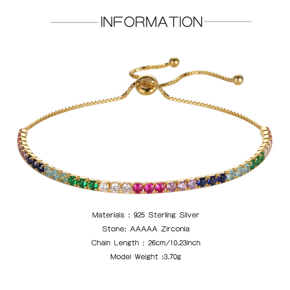 Женский браслет из серебра 100% пробы 925 5/3/4 мм