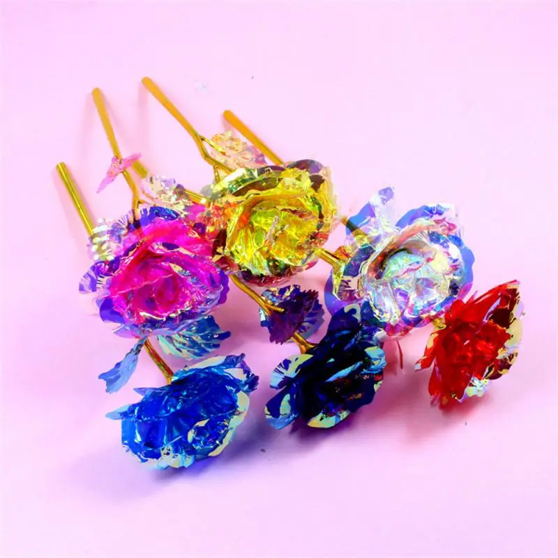 Eternal Rose Light LED Foil Flower Valentines Day Gift Wedding Party Decor Artificial Flowers Christmas Decoration