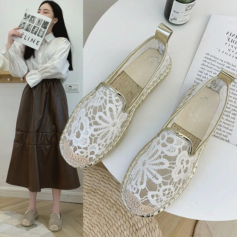 

Новинка 2022, эспадрильи, женская модная обувь на плоской подошве, 2022, обувь, льняная балетная обувь, эспадрильи, удобные тапочки 35-43