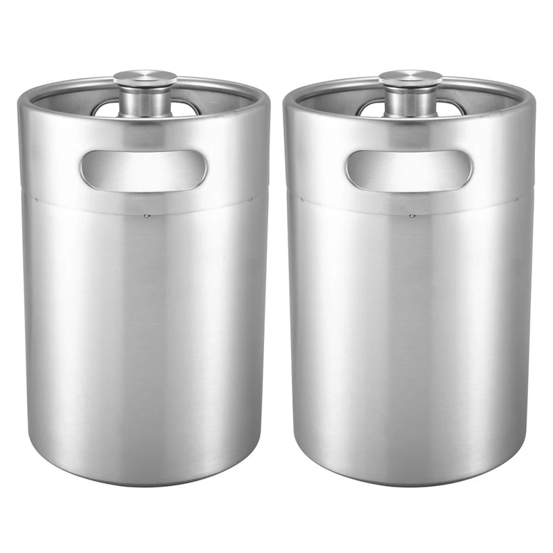 

2X 304 Stainless Steel 5L Mini Keg Beer Pressurized Growler Portable Beer Bottle Home Brewing Beer Making Tool