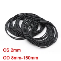 10pcs black nbr o ring seal gasket thickness cs 2mm od 8mm 150mm nitrile rubber o ring waterproof oil resistant sealing washer