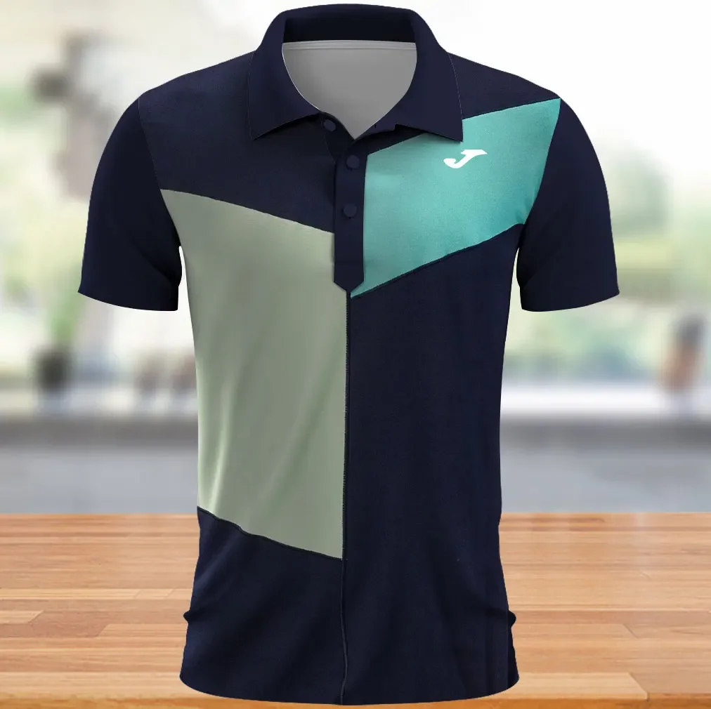 

Fashion Men's Sportswear Patchwork Printed Tennis Wear Joma Polo Shirt Breathable Golf Wear Men's Fitness Shirt Badminton Wear
