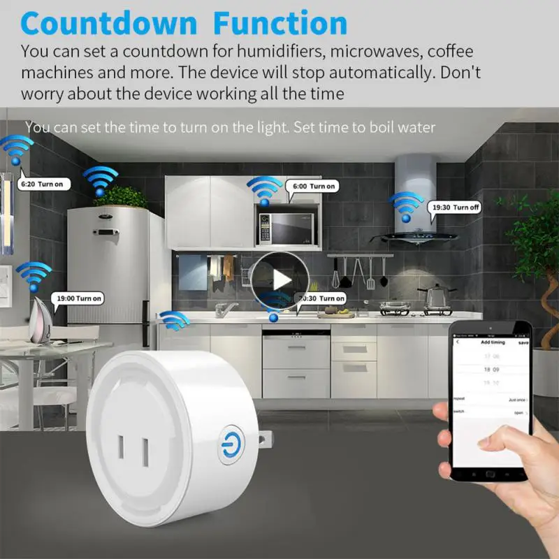 

Jp Outlet Daily Gauge Timing Countdown Smart Life Wifi Plug Tuya Remote Control Smart Socket Support Alexa Google Home Timing