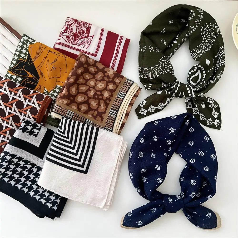 65 см хлопковый льняной квадратный шарф декоративная шаль шейный платок женский