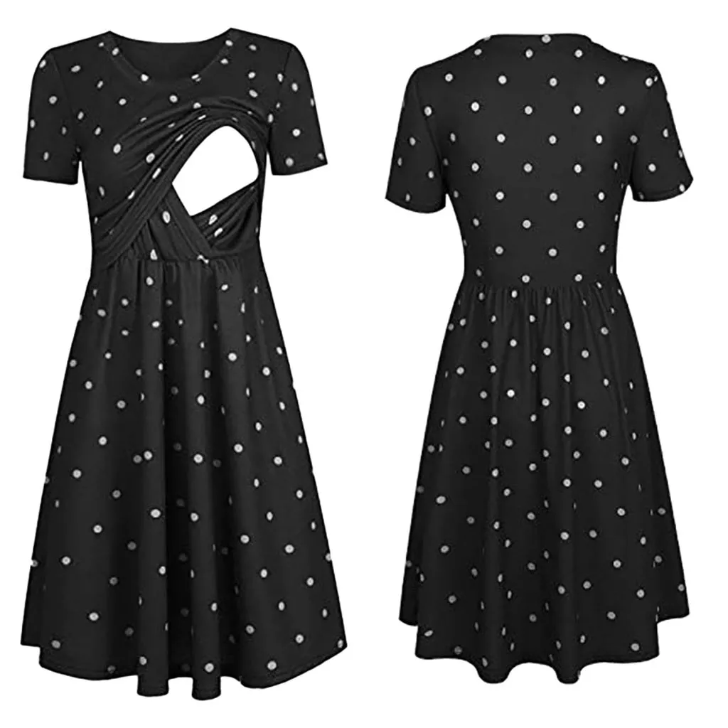 

New Women Dresses Pregnant Maternity Nursing Solid Breastfeeding Summer Maternity Dress Breastfeed Maternity Clothes Pregnant
