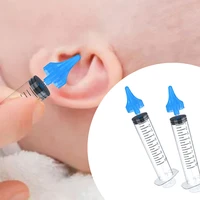 2pcsset baby ear wax cleaner 10ml ear irrigator multifunctional syringe children catheter tip syringe nose cleaning washer