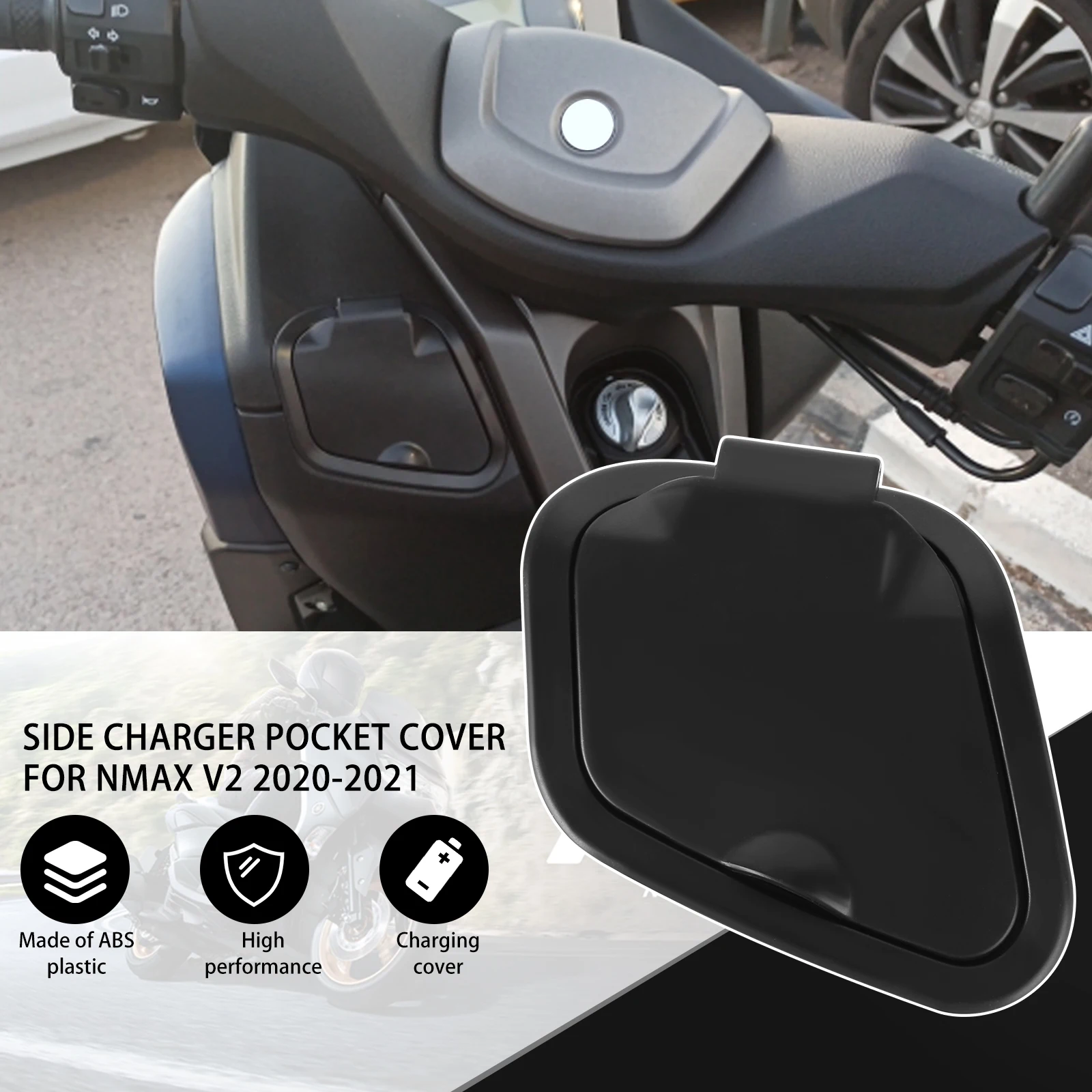 

High Quality ABS Side Pocket Cover Charger Waterproof Cap For Yamaha Nmax V2 2020-2021 Direct Replacement