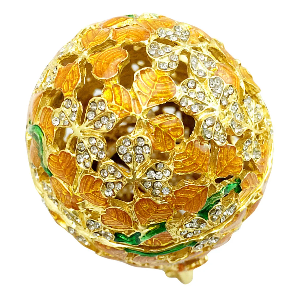 

Jewelry Storage Box Jewelry Container Trinket Case Alloy Crafts Egg Adornment