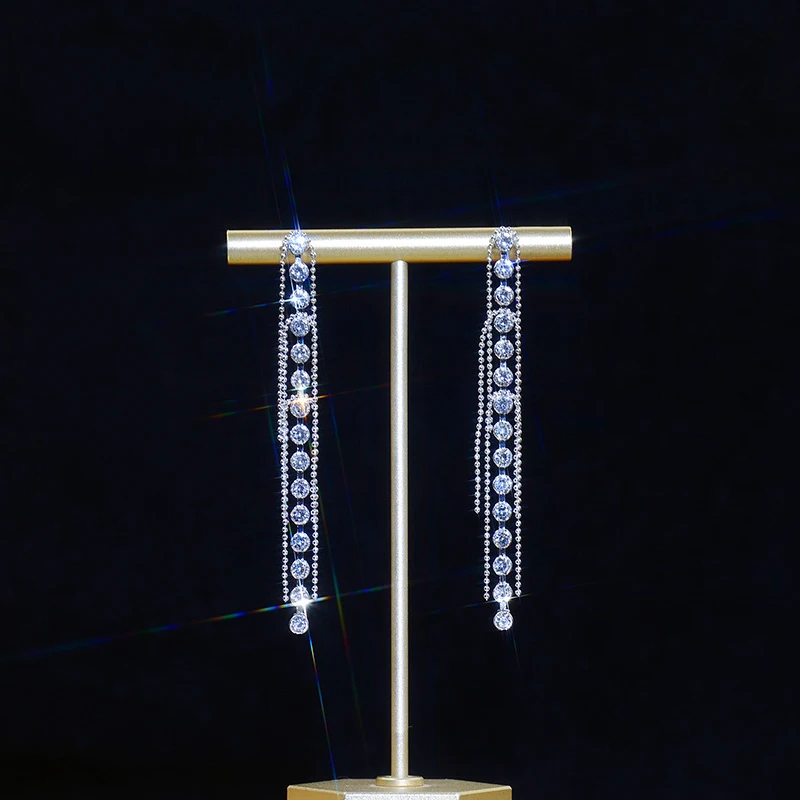 

Серьги-подвески женские с длинными кисточками, серебро 925 пробы