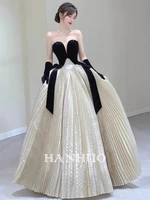 velvet strapless evening dresses a line ruched gorgeous sweetheart ruffles with sash formal and bows prom party gowns for woman