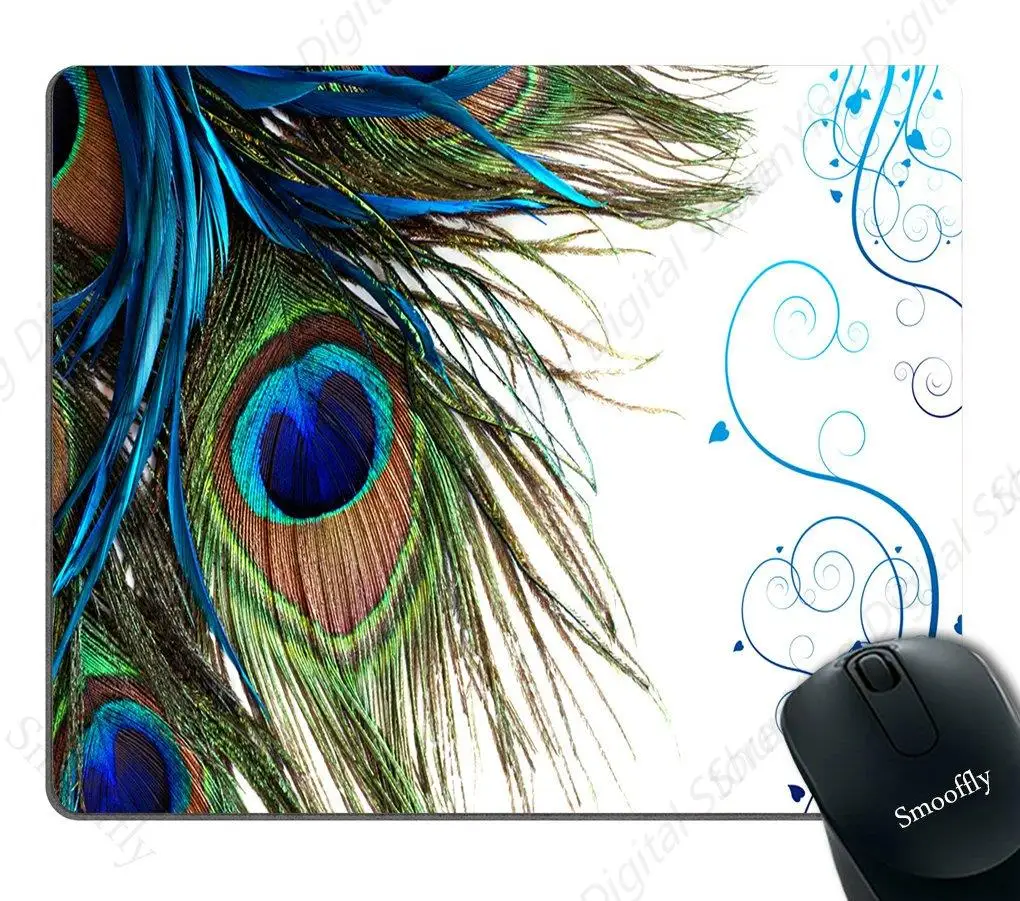 Коврик для мыши с павлином глаз павлиньими перьями подходит игрового офиса