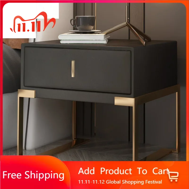 

Роскошная ночная тумбочка в скандинавском стиле с выдвижными ящиками, простой современный прикроватный столик, Кожаный шкаф для гостиной, Минималистичная домашняя мебель