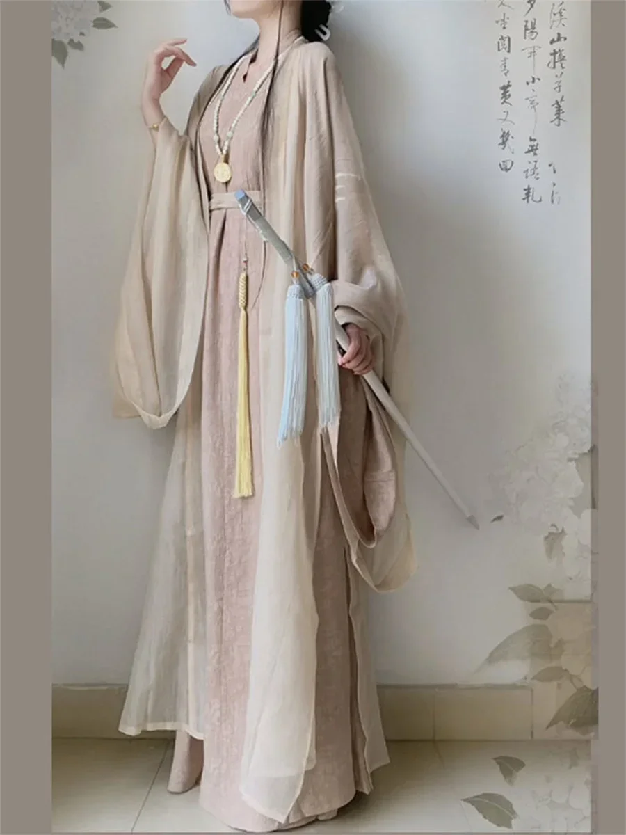 Халат Hanfu traditionnelle chinoise en coton et lin pour femme костюм для косплея д'Хэллоуина гри grande taille
