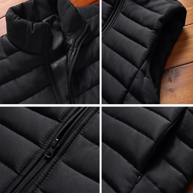 

Collar Aiwetin Winter Clothing Cotton-padded Waistcoats 5XL Men Vest Jackets Warm Men' Fashion Vest Coats Sleeveless Stand Male