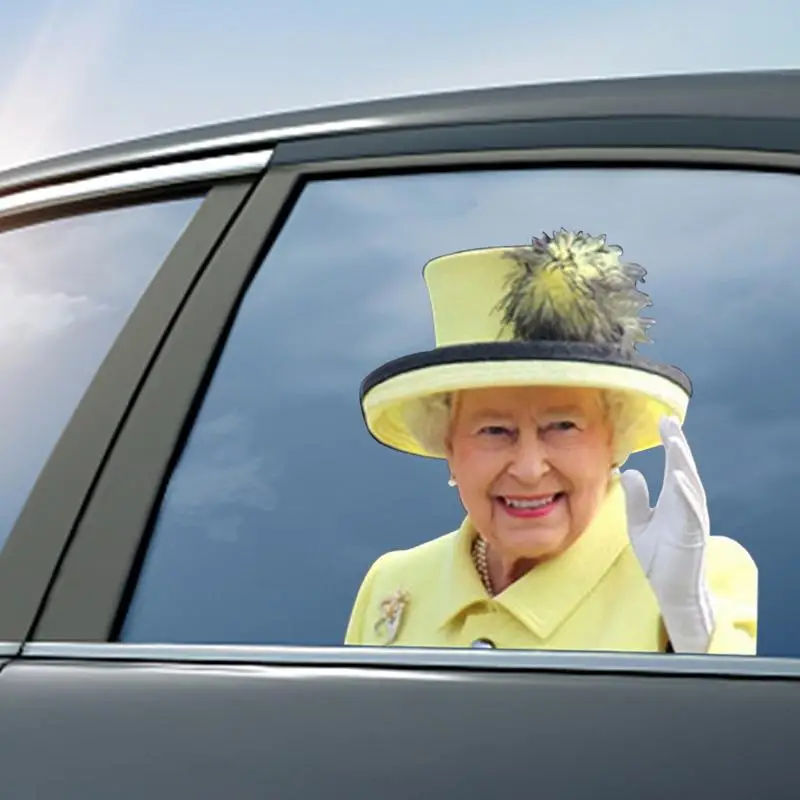 

Queen Car Window Decal Queen Elizabeth Car Sticker Queen Of England Car Stickers Waterproof Personalized Car Decal Decoration
