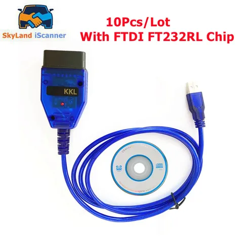 10 шт./партия OBD2 USB Диагностический кабель для VAG KKL 409 с чипом FTDI FT232RL автомобильный адаптер OBD2 OBD 2 кабель Бесплатная доставка