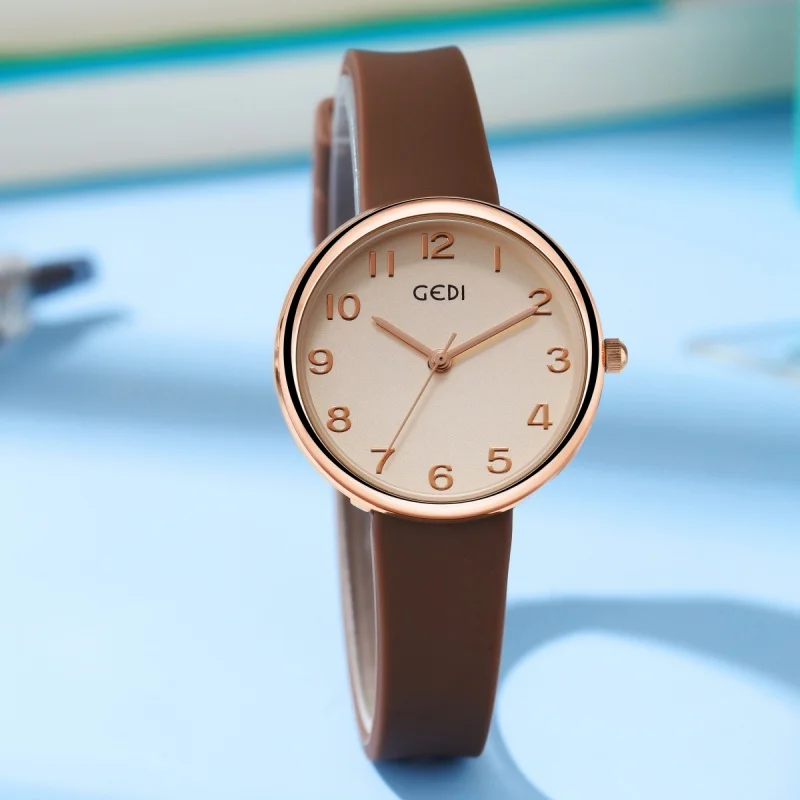 Neutral College Style Student  Waterproof Skin-Friendly Silicone Quartz Watch
