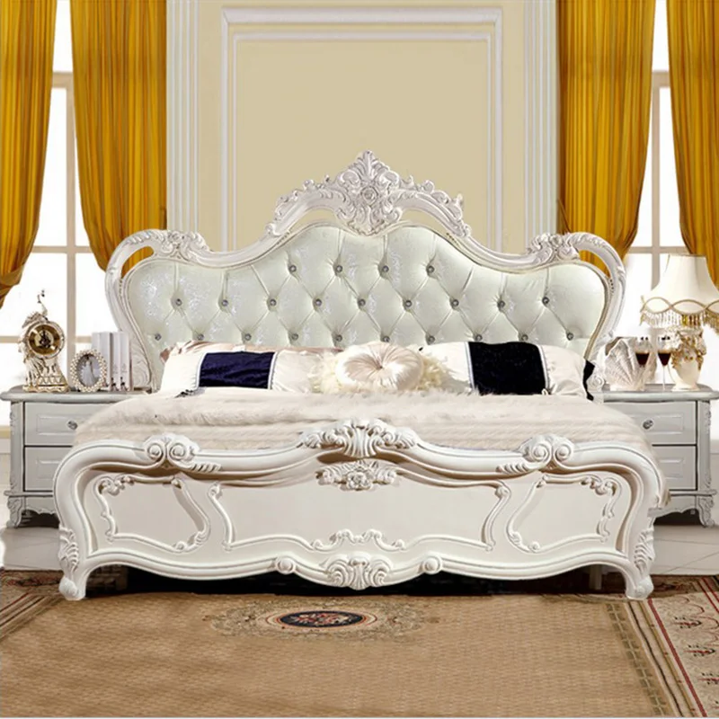 

high quality bed 2 people Fashion European French Carved bedside 1.8 m bed 44