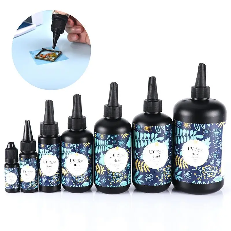 

10/15/25/60/100/200/500g UV Resin Glue Ultraviolet Curing Solar Cure Sunlight Activated Hard Quick Drying For Jewelry Resin Gel