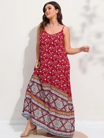 finjani ditsy floral maxi cami dress backless plus size women summer elegant large hem beach dresses