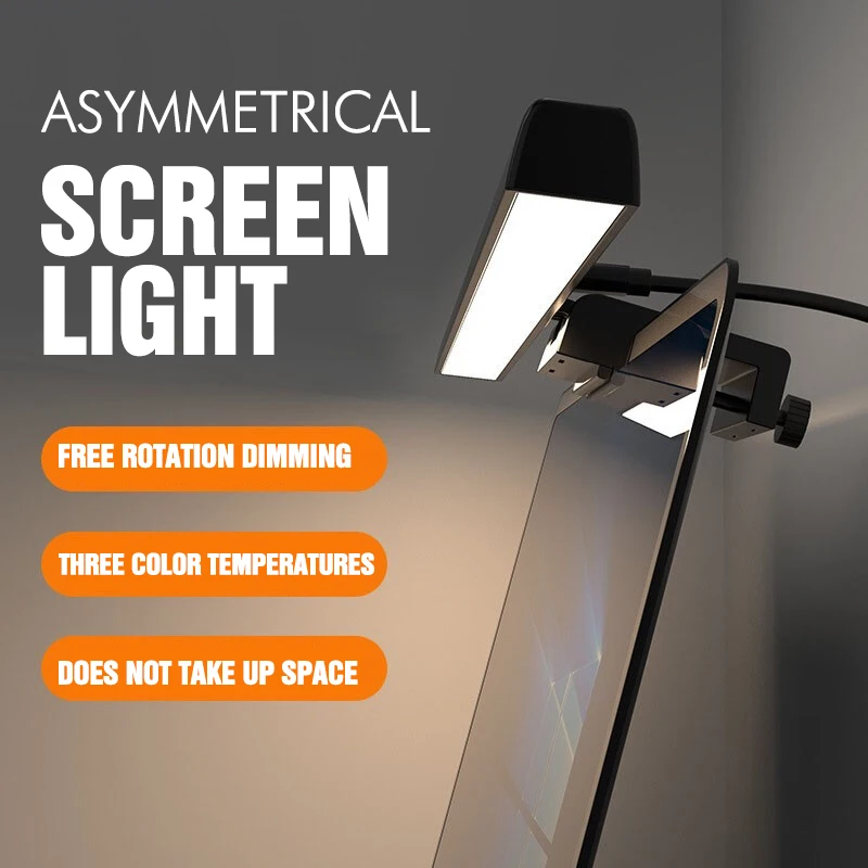 

Регулируемая светодиодная настольная лампа для чтения, подвесной светильник для монитора ПК, подвесной светильник с зарядкой от USB и плавны...