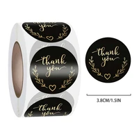 100 500pcs round paper thank you stickers seal labels for small business packaging gift decoration stationery stickers