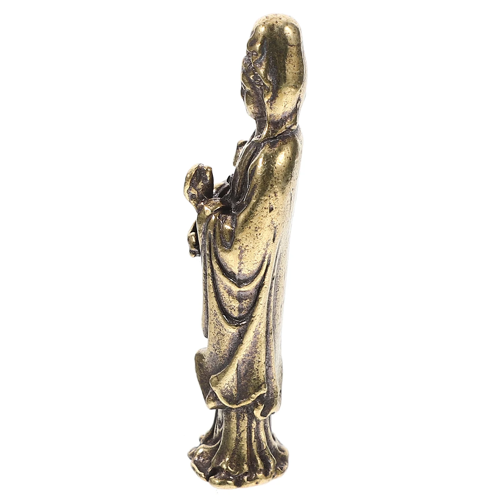 

Statue Brass Decor Ornaments Lucky Mini Shui Figurines Ornament Desktop Feng Charms Vintage Sculpture Figure Avalokiteshvara